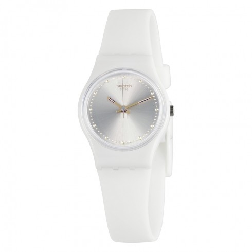 Swatch White Mouse Sun- Brushed Silver Dial Ladies Watch LW148 watches