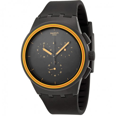 Swatch X-Swatch Chronograph Black Dial Black Silicone Strap Unisex Watch SUSB100 watches