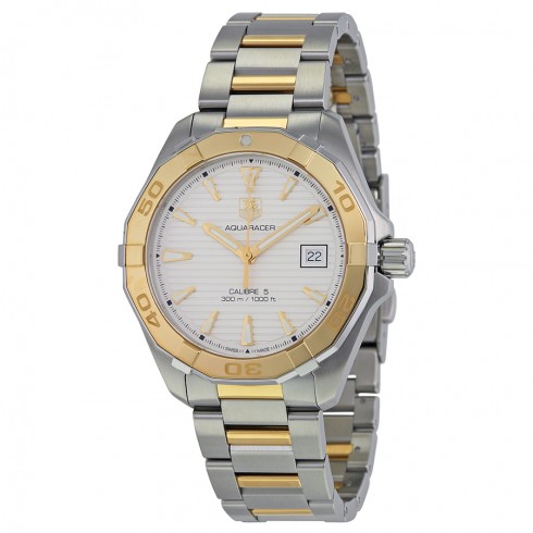 Tag Heuer Aquaracer Automatic White Dial Steel and 18kt Yellow Gold Men's Watch WAY2151.BD0912 watches