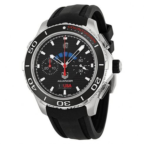 Tag Heuer Aquaracer Black Dial Black Rubber Men's Watch CAK211B.FT8019 watches
