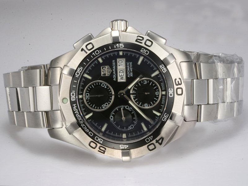 TAG Heuer Aquaracer CAF2010.BA0815 Round Stainless Steel Case Black Dial Watch watches