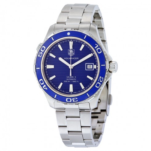 Tag Heuer Aquaracer Calibre 5 Blue Dial Stainless Steel Automatic Men's Watch WAK2111.BA0830 watches