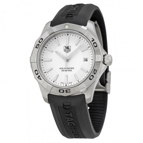 Tag Heuer Aquaracer Silver Dial Black Rubber Strap Men's Watch WAP1111.FT6029 watches