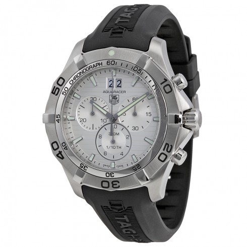 Tag Heuer Aquaracer Silver Guilloche Dial Chronograph Men's Watch CAF101F.FT8011 watches
