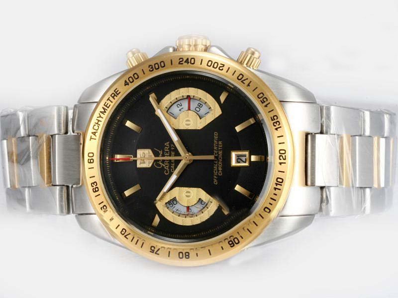 TAG Heuer Baselworld 2009 17 RS2 Mens 42mm Silver 18k Gold Strap Watch watches