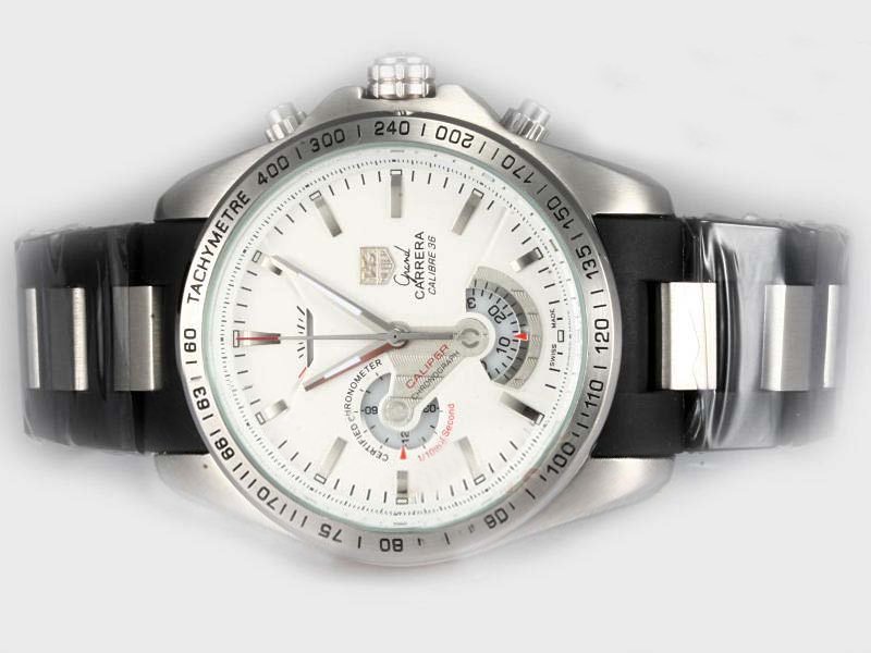 TAG Heuer Baselworld 2009 Grand Carrera Calibre 36 RS2 Quartz Chronograph White Dial Watch watches