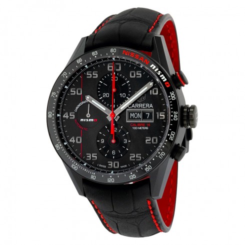 Tag Heuer Calibre 16 Black Dial Chronograph Titanium Automatic Men's Watch CV2A82.FC6237 watches