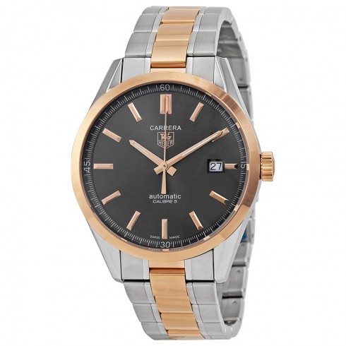 Tag Heuer Carrera Anthracite Dial Steel and 18kt Rose Gold Men's Watch WV215F.BD0735 watches