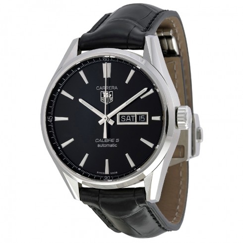 Tag Heuer Carrera Automatic Black Dial Black Leather Men's Watch WAR201AFC6266 watches