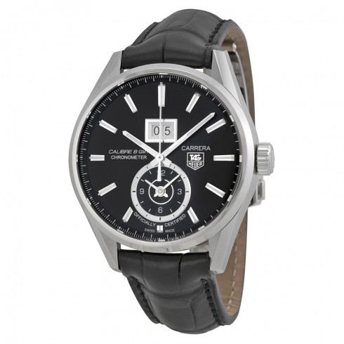 TAG Heuer Carrera Automatic Black Dial Black Leather Men's Watch WAR5010.FC6266 watches