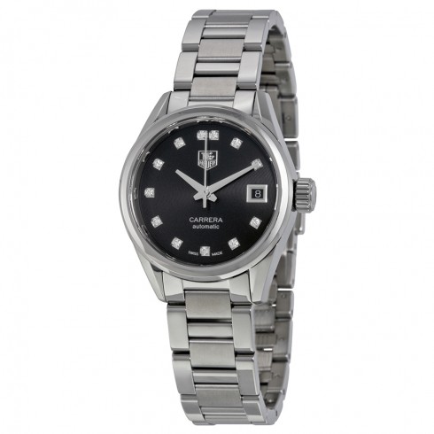 Tag Heuer Carrera Automatic Black Dial Stainless Steel Ladies Watch WAR2413.BA0776 watches
