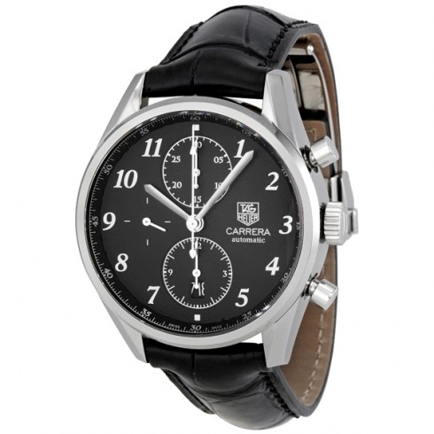 Tag Heuer Carrera Automatic Chronograph Black Alligator Leather Men's Watch CAS2110.FC6266 watches