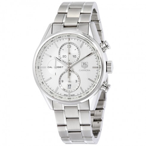 Tag Heuer Carrera Automatic Chronograph Silver Dial Stainless Steel Men's Watch CAR2111.BA0720 watches