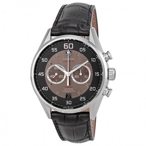 Tag Heuer Carrera Black and Grey Dial Chronograph Leather Men's Watch CAR2B10.FC6235 watches