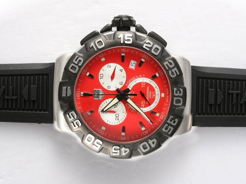 TAG Heuer Carrera CAC1112.BA0850 Red Dial Stainless Steel Case 40mm Watch watches