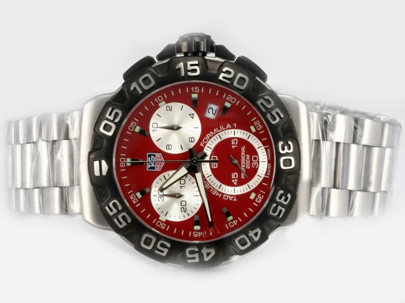 Replica TAG Heuer Carrera CAC1112.BA0850 Round Red Dial Quartz Chronograph Watch Watch