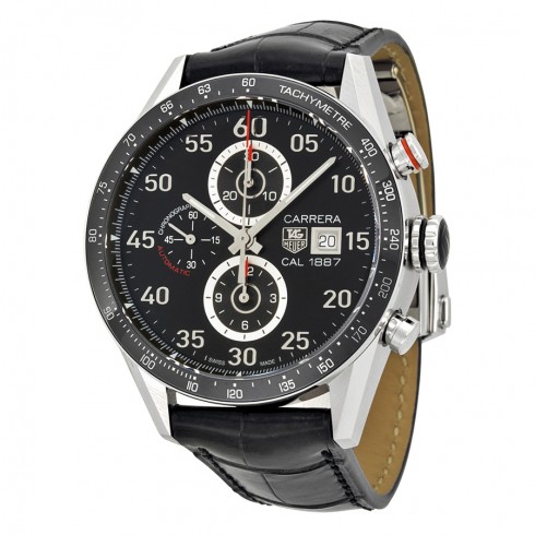 Tag Heuer Carrera Calibre 1887 Automatic Chronograph Black Dial Stainless Steel Men's Watch CAR2A10FC6235 watches
