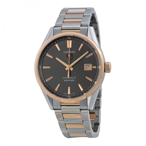 Tag Heuer Carrera Calibre 5 Anthracite Dial Stainless Steel Rose Gold Men's Watch WAR215EBD0784 watches