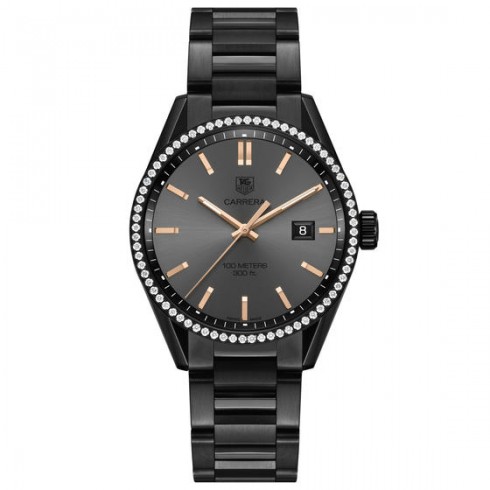 Tag Heuer Carrera Cara Delevingne Anthracite Dial Titanium Ladies Diamond Watch WAR101B.BA0728 watches