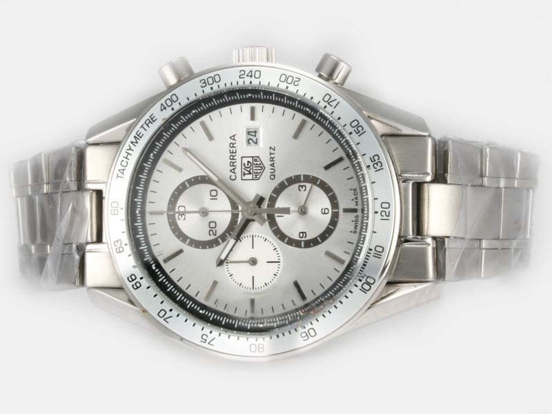 TAG Heuer Carrera CV2A11.BA0796 Round Silver Stainless Steel Strap Watch watches