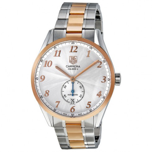 Tag Heuer Carrera Heritage Silver Dial Automatic Steel and 18kt Rose Gold Men's Watch WAS2151.BD0734 watches
