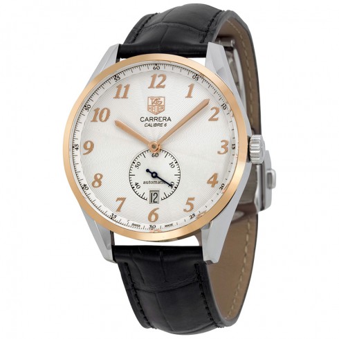 Tag Heuer Carrera Heritage White Dial Black Alligator Leather Men's Watch WAS2151.FC6180 watches