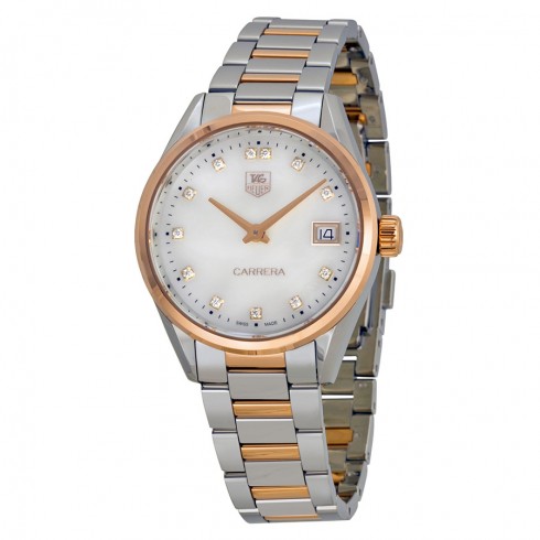 Tag Heuer Carrera Q Pr¨¦cieux White Mother of Pearl Dial Ladies Watch WAR1352BD0774 watches