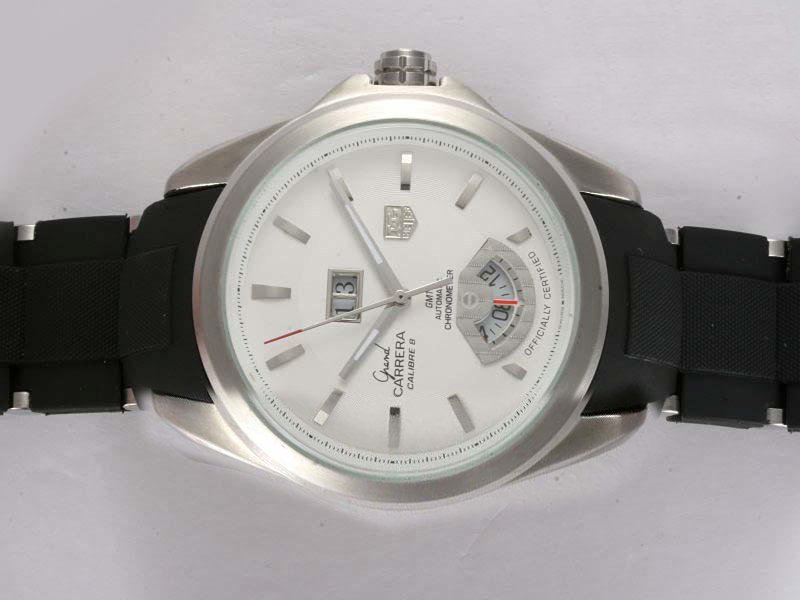 TAG Heuer Carrera WAV511B.FC6230 Round White Dial Blue Rubber Strap Watch watches