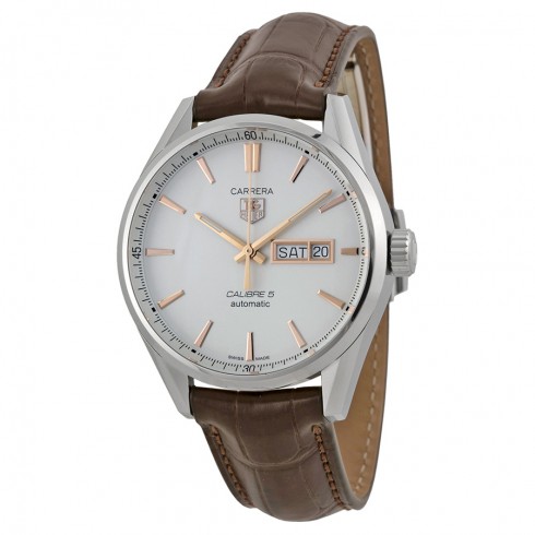 Tag Heuer Carrera White Dial Brown Alligator Leather Men's Watch WAR201DFC6291 watches