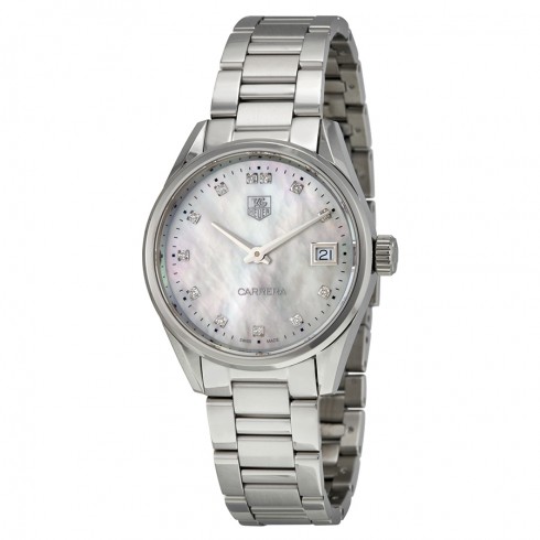 Tag Heuer Carrera White Mother of Pearl Dial Stainless Steel Ladies Watch WAR1314BA0778 watches