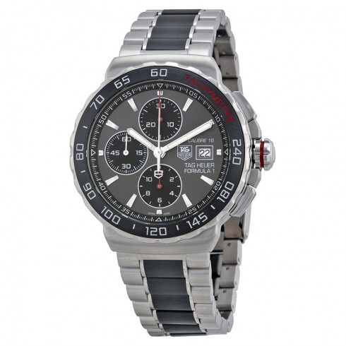 Tag Heuer Formula 1 Anthracite Dial Steel and Ceramic Chronograph Men's Watch CAU2011.BA0873 watches