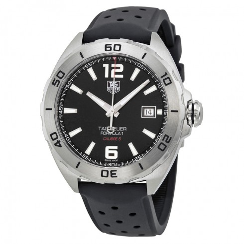 Tag Heuer Formula 1 Automatic Black Dial Black Rubber Men's Watch WAZ2113FT8023 watches