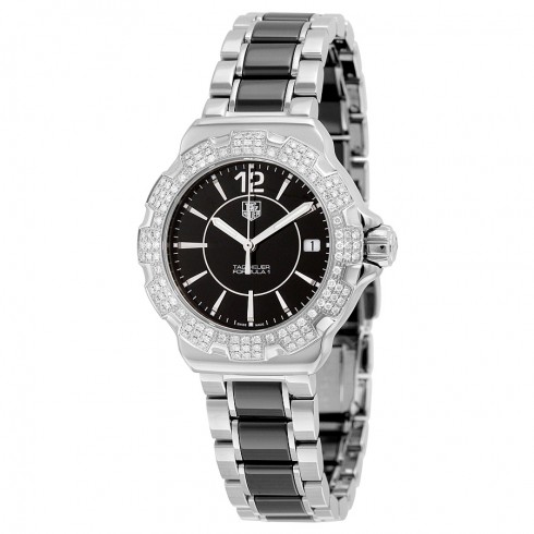 Tag Heuer Formula 1 Black Diamond Dial Stainless Steel Black Ceramic Ladies Watch WAH1217.BA0859 watches