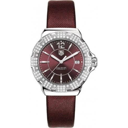 Tag Heuer Formula 1 Burgundy Dial Diamonds On Bezel Ladies Watch WAH121B.FC6223 watches
