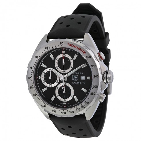 Tag Heuer Formula 1 Chronograph Automatic Black Dial Black Rubber Men's Watch Caz2010ft8024 watches