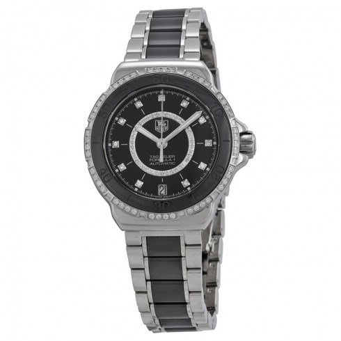 Tag Heuer Formula 1 Diamond Accented Black Ceramic Ladies Watch WAU2212BA0859 watches
