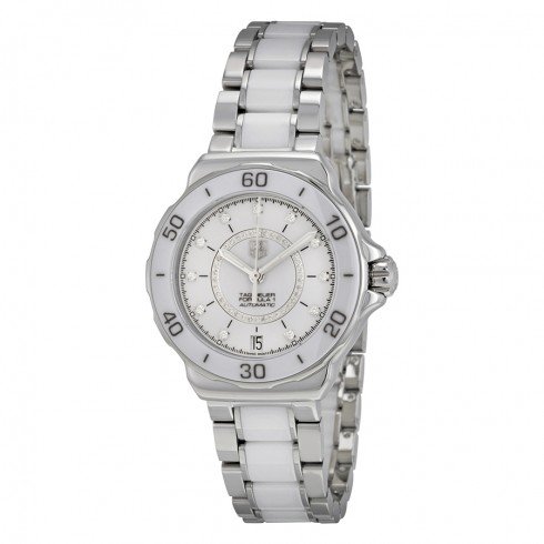 Tag Heuer Formula 1 Diamond Accented White Ceramic Ladies Watch WAU2211BA0861 watches