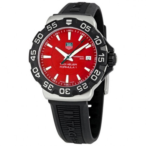 Tag Heuer Formula One Steel Red Black Rubber Men's Watch WAH1112.BT0714 watches