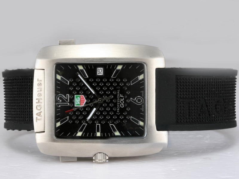 TAG Heuer Golf Watch WAE1111.FT6004 Rectangle Black Dial Watch watches