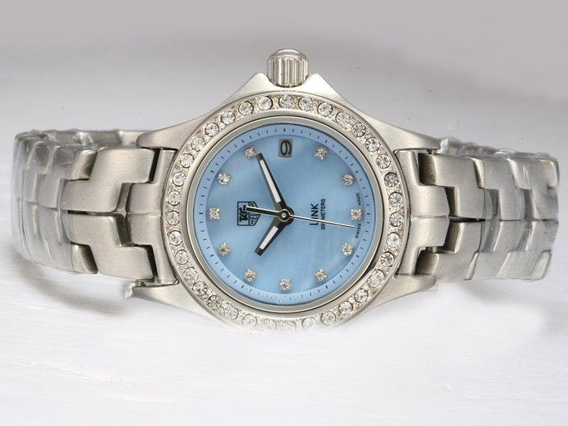 TAG Heuer Link CJ1112.BA0576 Silver Stainless Steel Strap Round Diamond Dial Watch watches