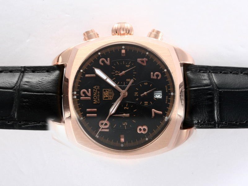 TAG Heuer Link CJF1310.BA0580 Black Crocodile Leather Strap 38mm Mens Watch watches