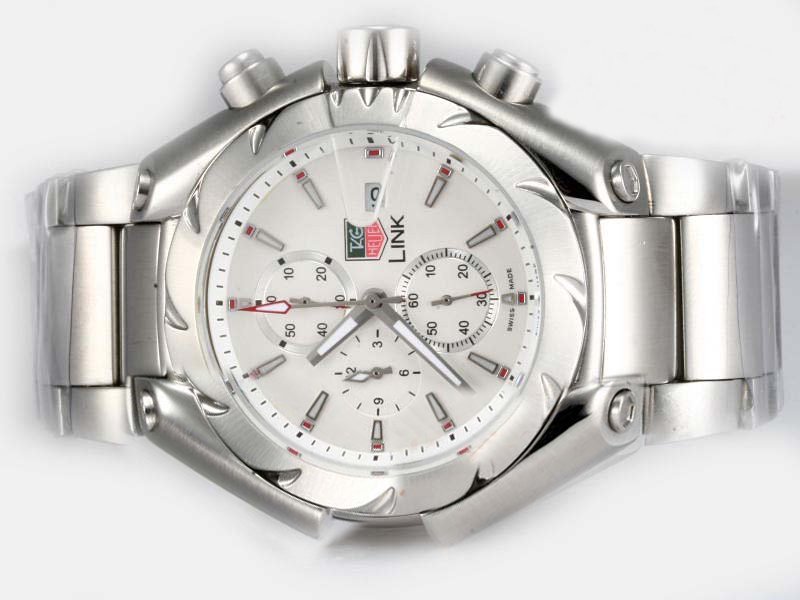 TAG Heuer Link CJF2111.BA0576 Stainless Steel Case Stainless Steel Bezel White Dial Watch watches