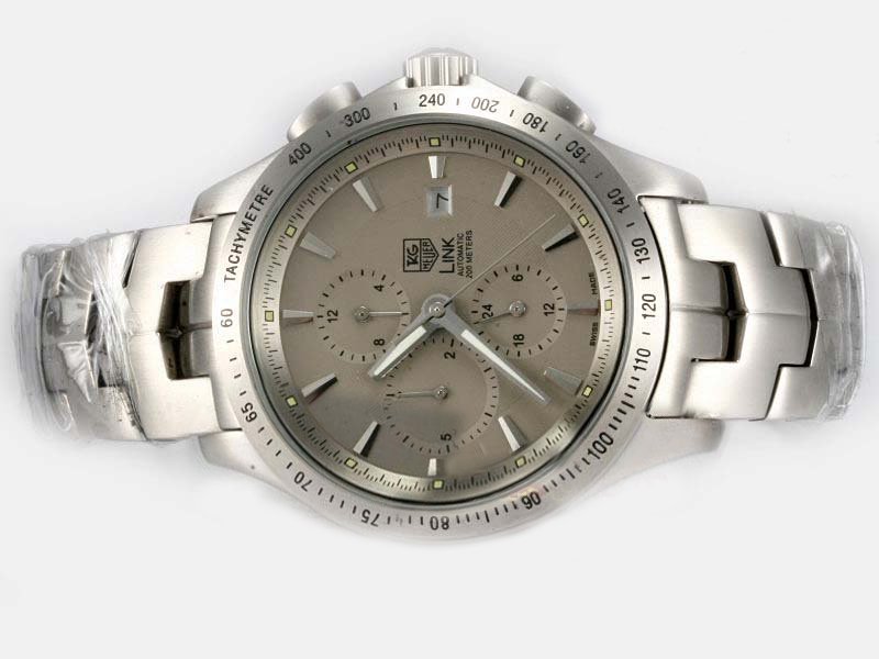 TAG Heuer Link CJF2115 Grey Dial 42mm Silver Stainless Steel Strap Watch watches
