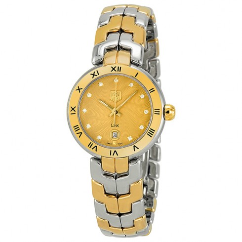 Tag Heuer Link Diamond Champagne Dial & Yellow Gold Ladies Watch WAT1451.BB0955 watches