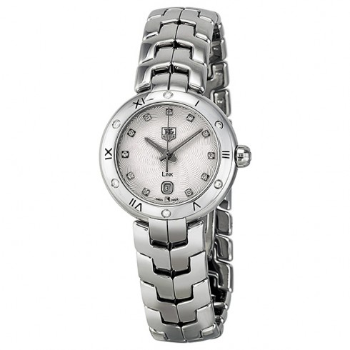 Tag Heuer Link Diamond Silver Guilloche Dial Stainless Steel Ladies Watch WAT1413.BA0954 watches
