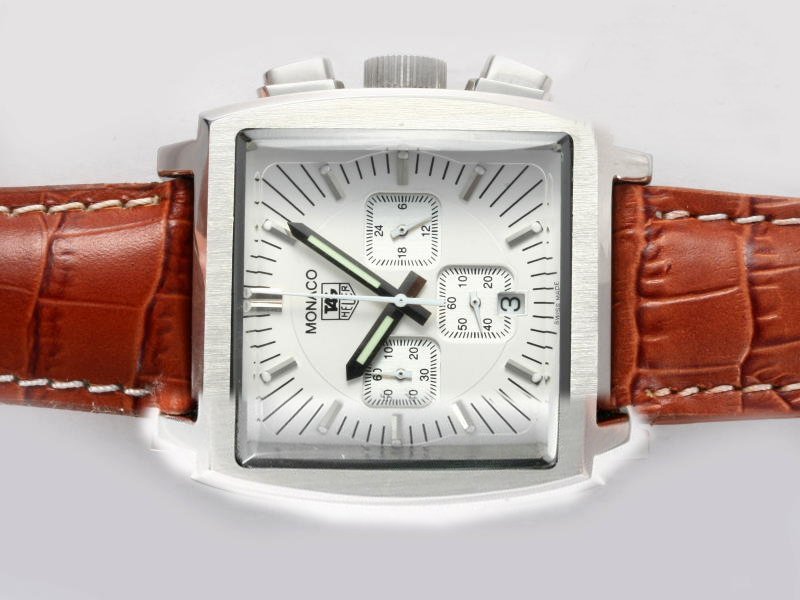 TAG Heuer Link Monaco Calibre 12 41mm White Dial Stainless Steel Case Watch watches