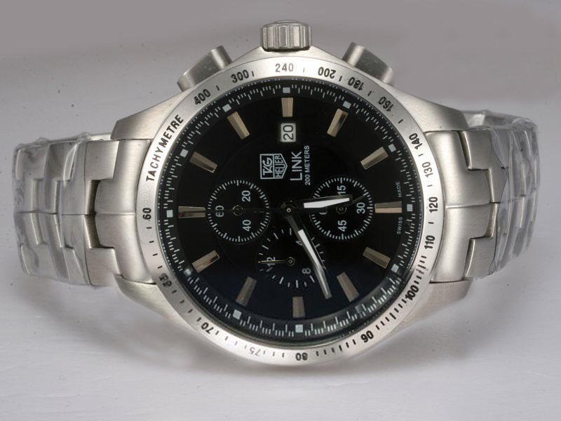 Replica TAG Heuer Link WJF2112 Round Quartz Chronograph Black Dial Watch Watch