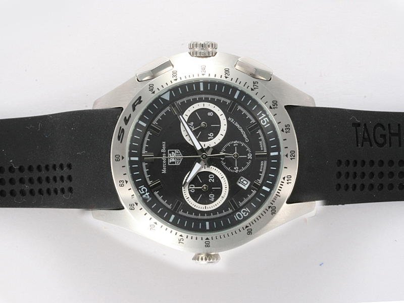 TAG Heuer Mercedes Benz SLR CAG2110.FC6209 Black Dial Black Rubber Strap 43mm Watch watches