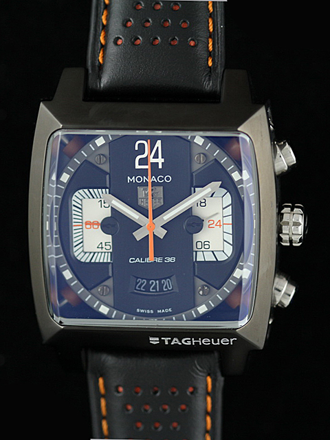 TAG Heuer Monaco CAL5112.FC6298 Square Black Cow Leather Strap Mens Watch watches