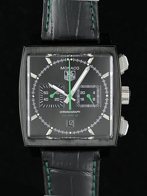 TAG Heuer Monaco CAW2111 39mm Black Dial Quartz Chronograph Watch watches